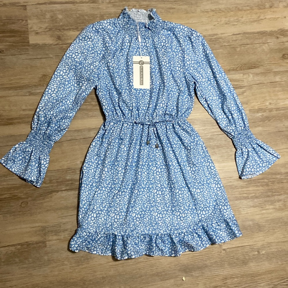 NWT! Amazingly cute high neck, long sleeve spring dress